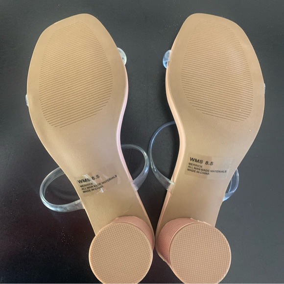 Dolce Vita Merrick Clear Strap Sandal Size 8.5 Cylinder Dress Heel Blush Pink - Picture 5 of 7